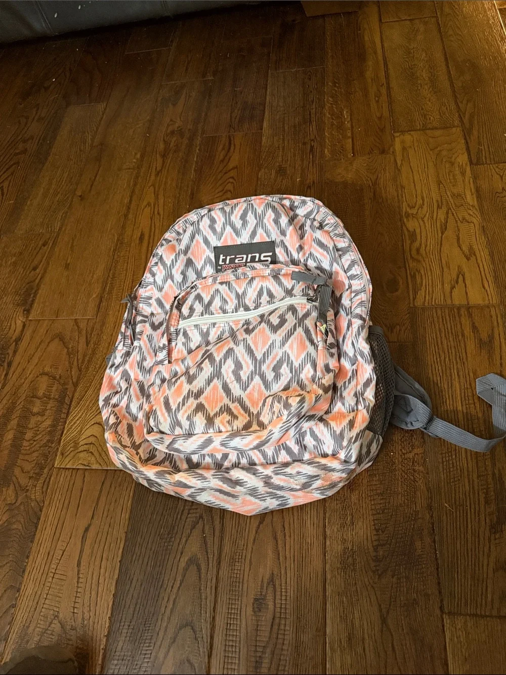Jansport Pink and Gray Geometric Pattern Backpack 15”